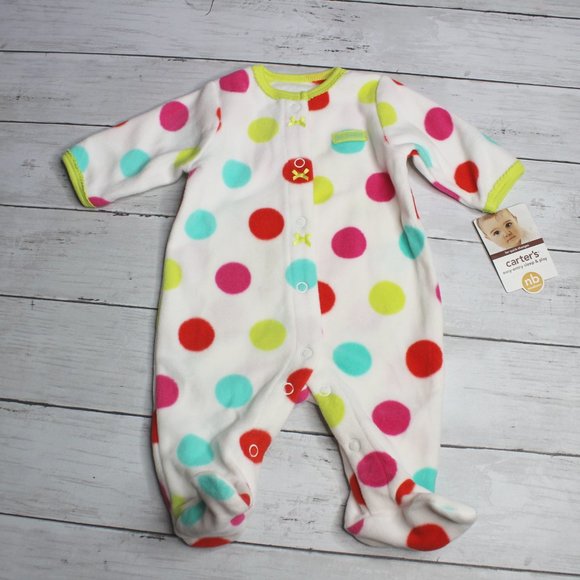 Carter's Fleece Sleeper Baby Girl Size Newborn - Picture 4 of 6
